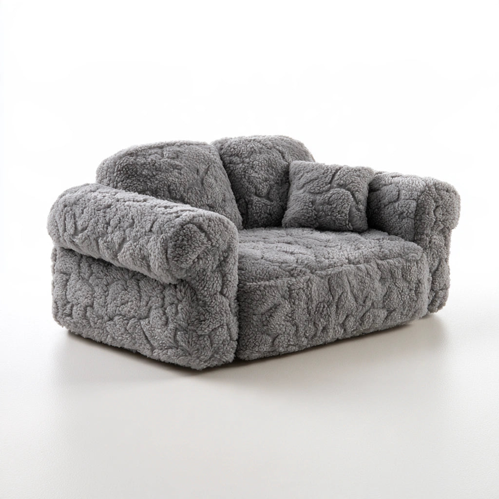 Gepolstertes Haustiersofa, mit klarer Formgebung, Farbe: grau