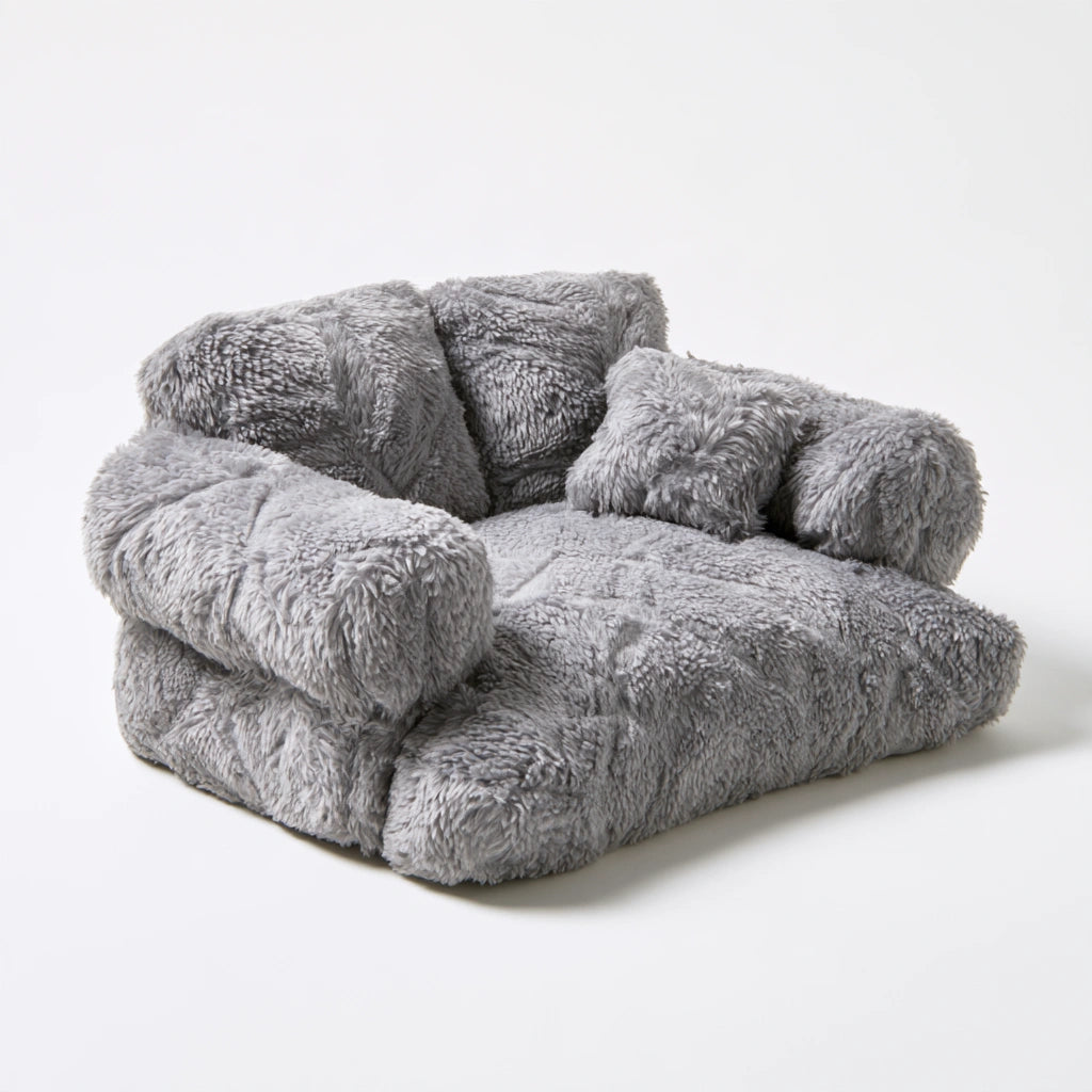 Gepolstertes Haustiersofa, mit klarer Formgebung, Farbe: grau