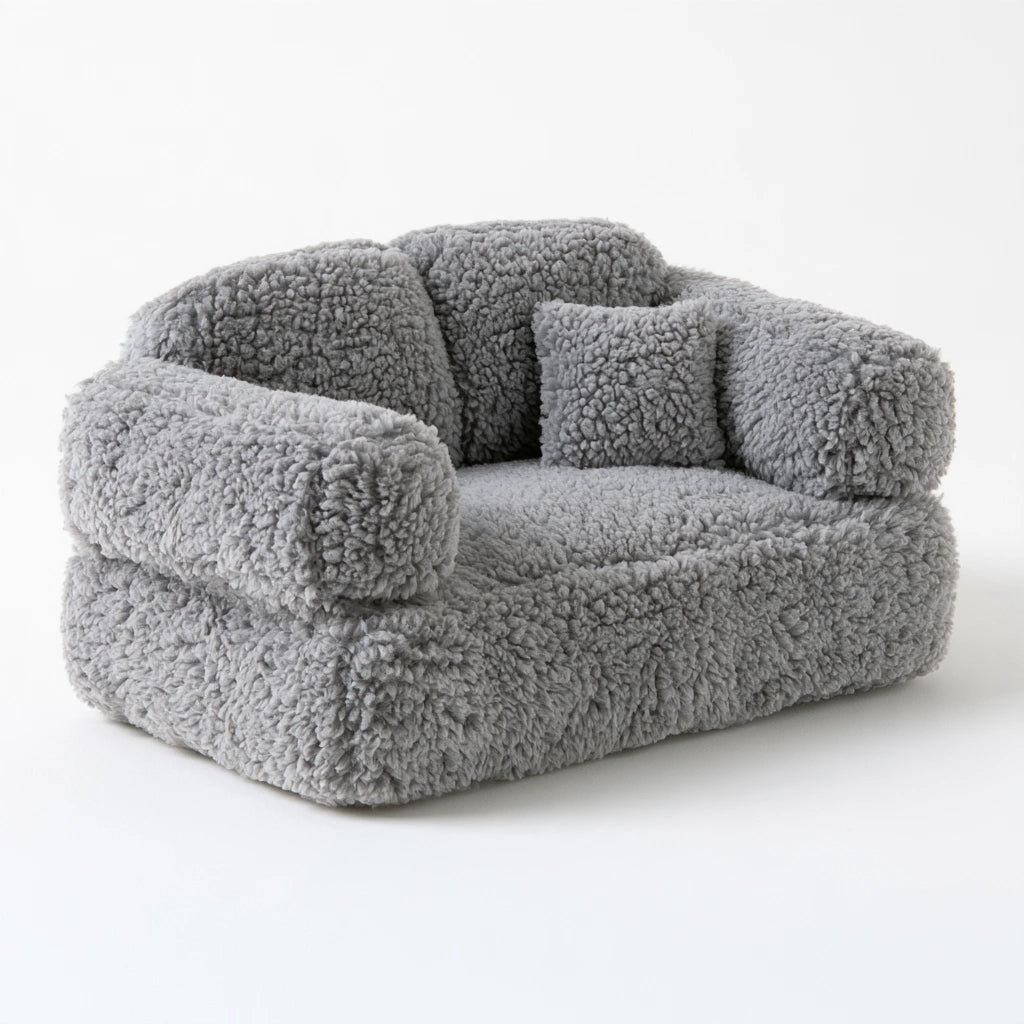 Gepolstertes Haustiersofa, mit klarer Formgebung, Farbe: grau